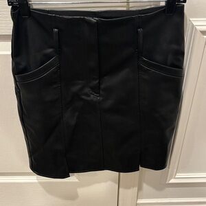 Jonathan Simkhai Black Vegan Leather Skirt